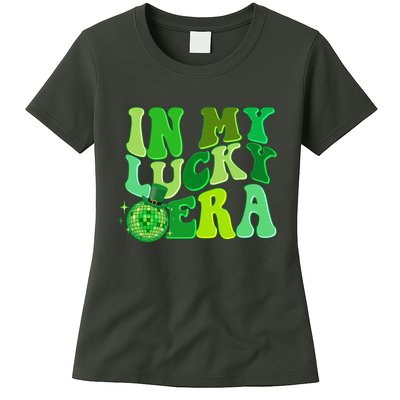 St Patricks Day In My Lucky Era Disco Ball Womens T-Shirt