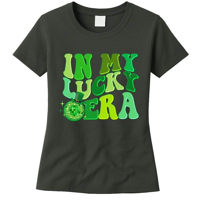 St Patricks Day In My Lucky Era Disco Ball Womens T-Shirt