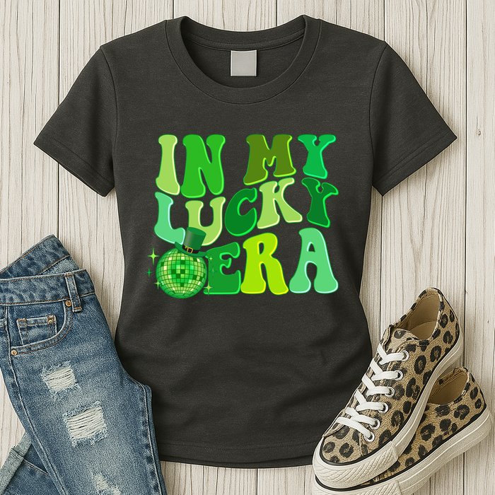 St Patricks Day In My Lucky Era Disco Ball Womens T-Shirt