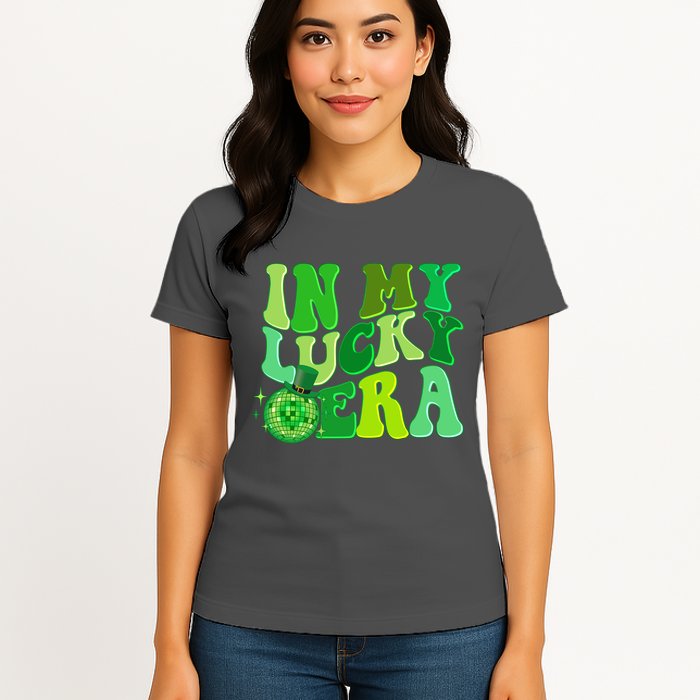 St Patricks Day In My Lucky Era Disco Ball Womens T-Shirt