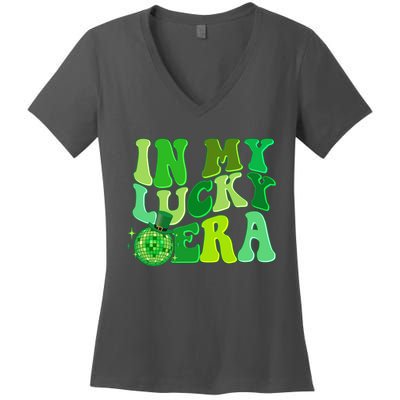St Patricks Day In My Lucky Era Disco Ball Women's V-Neck T-Shirt