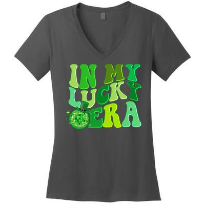 St Patricks Day In My Lucky Era Disco Ball Women's V-Neck T-Shirt