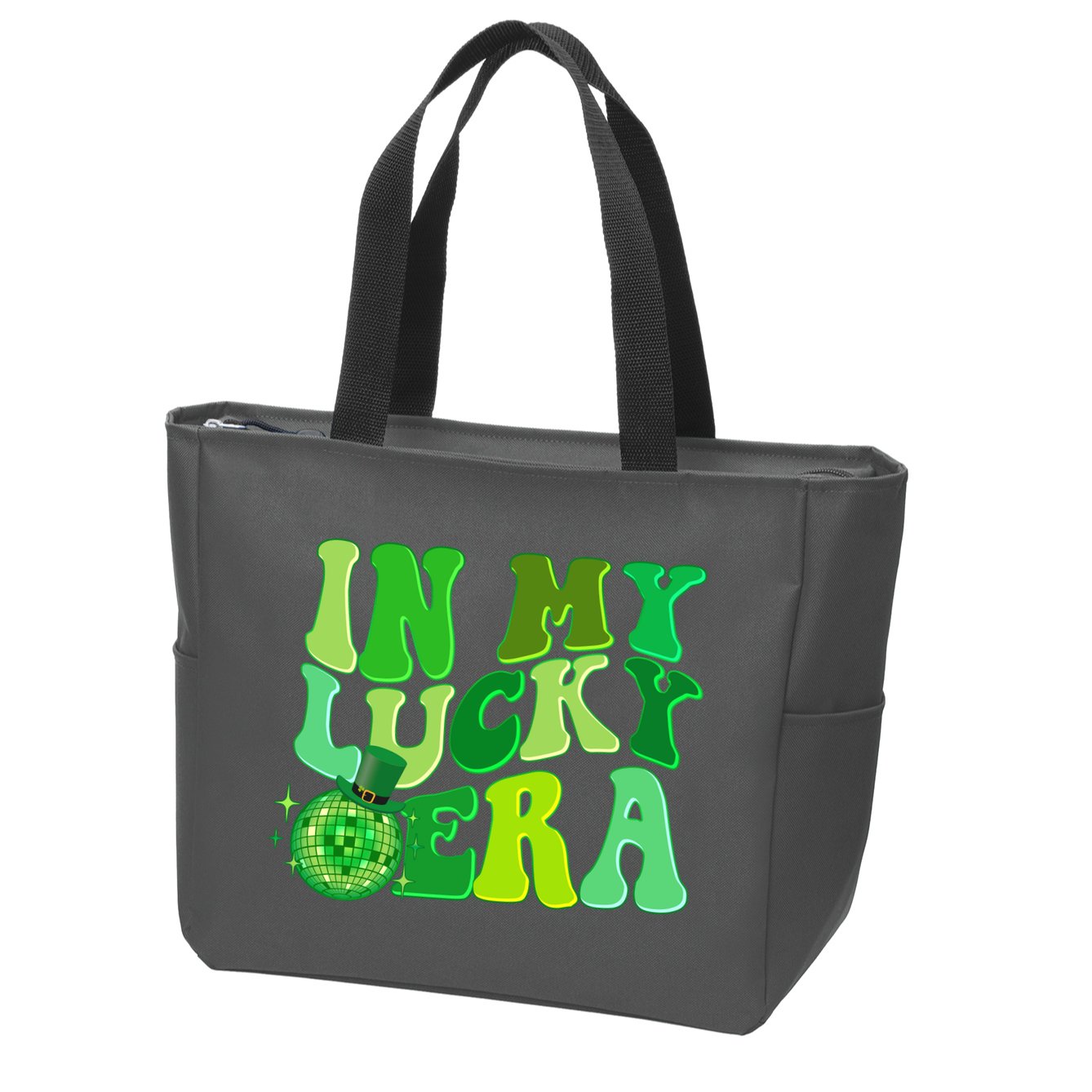 St Patricks Day In My Lucky Era Disco Ball Zip Tote Bag