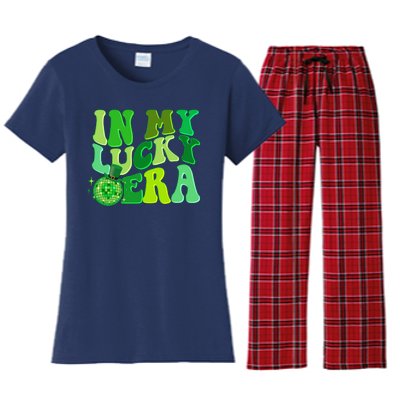 St Patricks Day In My Lucky Era Disco Ball Women's Flannel Pajama Set