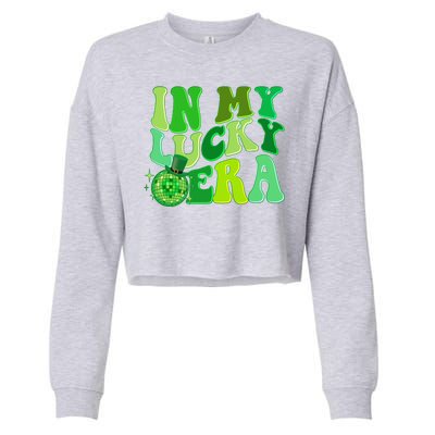 St Patricks Day In My Lucky Era Disco Ball Cropped Pullover Crew