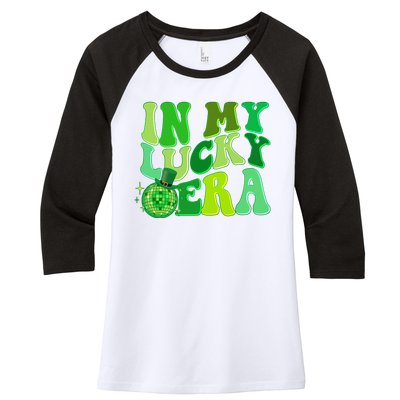 St Patricks Day In My Lucky Era Disco Ball Women's Tri-Blend 3/4-Sleeve Raglan Shirt