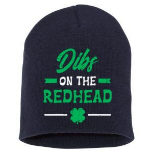 St Patricks Day Dibs Redhead Saint Pattys Paddys Short Acrylic Beanie