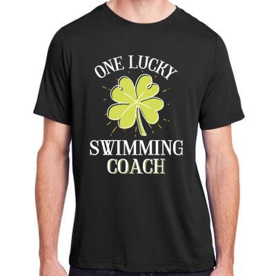 St Patricks Day Great Gift Lucky Swimming Coach Gift Adult ChromaSoft Performance T-Shirt