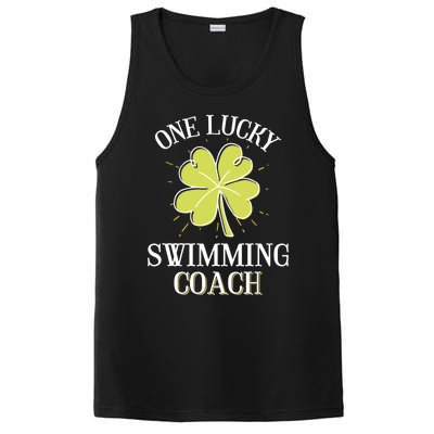 St Patricks Day Great Gift Lucky Swimming Coach Gift PosiCharge Competitor Tank