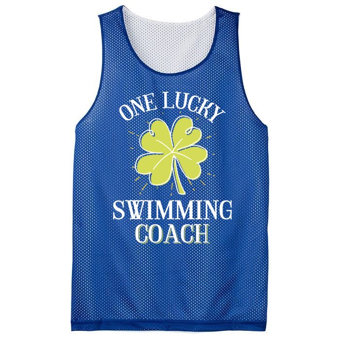 St Patricks Day Great Gift Lucky Swimming Coach Gift Mesh Reversible Basketball Jersey Tank