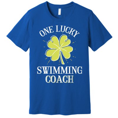 St Patricks Day Great Gift Lucky Swimming Coach Gift Premium T-Shirt