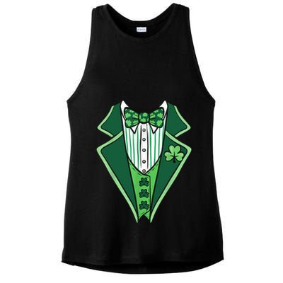 St PatrickS Day Irish Tuxedo Ladies PosiCharge Tri-Blend Wicking Tank