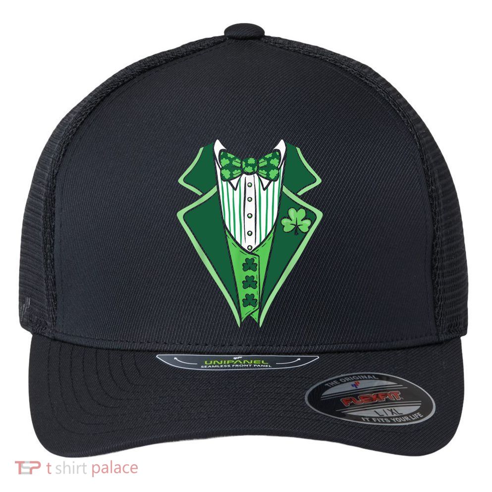 St PatrickS Day Irish Tuxedo Flexfit Unipanel Trucker Cap