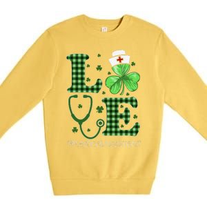 St Patricks Day Nurse And Medical Assistant Premium Crewneck Sweatshirt