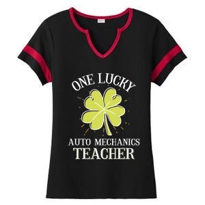 St Patricks Day Meaningful Gift Lucky Auto Mechanics Coach Gift Ladies Halftime Notch Neck Tee