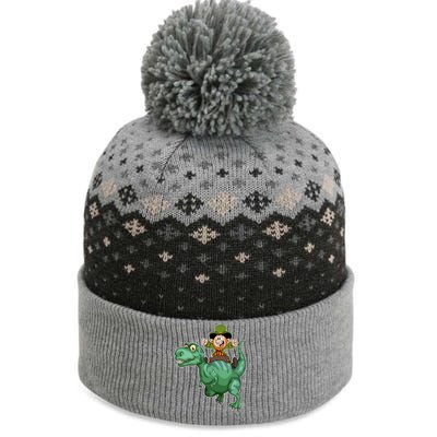 St Patricks Day Leprechaun T Rex Lucky Irish Green Dinosaur Gift The Baniff Cuffed Pom Beanie