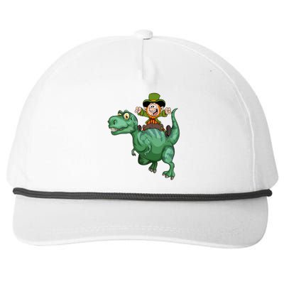 St Patricks Day Leprechaun T Rex Lucky Irish Green Dinosaur Gift Snapback Five-Panel Rope Hat