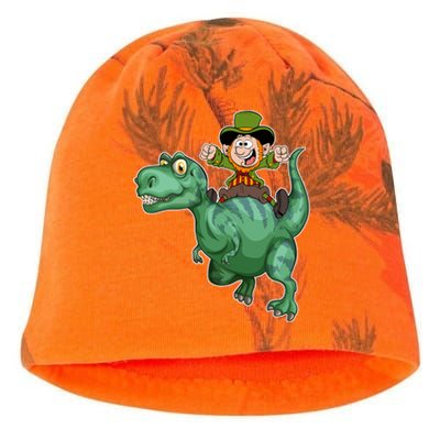 St Patricks Day Leprechaun T Rex Lucky Irish Green Dinosaur Gift Kati - Camo Knit Beanie