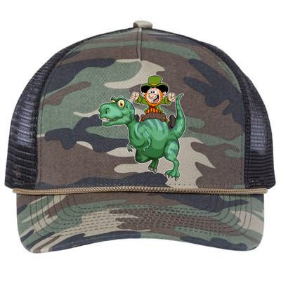 St Patricks Day Leprechaun T Rex Lucky Irish Green Dinosaur Gift Retro Rope Trucker Hat Cap