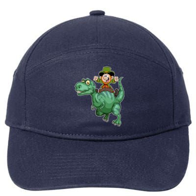 St Patricks Day Leprechaun T Rex Lucky Irish Green Dinosaur Gift 7-Panel Snapback Hat