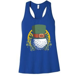 St Patricks Day Shamrock Irish Leprechaun Golf Gift Women's Racerback Tank