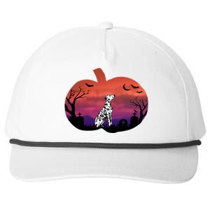 Spooky Pumpkin Dalmatian Dog Halloween Holiday Gift Snapback Five-Panel Rope Hat