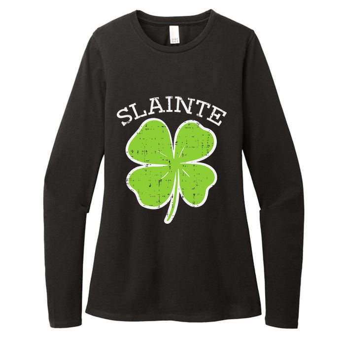 St Patricks Day Slainte Shamrock Saint Irish Womens CVC Long Sleeve Shirt