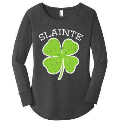 St Patricks Day Slainte Shamrock Saint Irish Women's Perfect Tri Tunic Long Sleeve Shirt