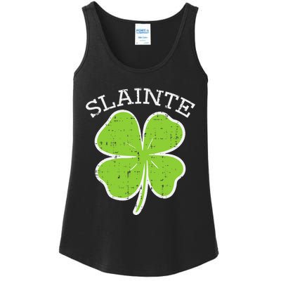 St Patricks Day Slainte Shamrock Saint Irish Ladies Essential Tank