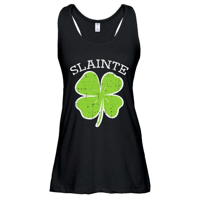 St Patricks Day Slainte Shamrock Saint Irish Ladies Essential Flowy Tank