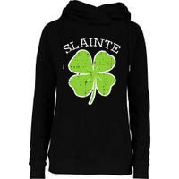 St Patricks Day Slainte Shamrock Saint Irish Womens Funnel Neck Pullover Hood