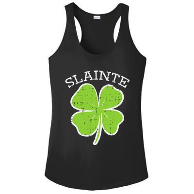 St Patricks Day Slainte Shamrock Saint Irish Ladies PosiCharge Competitor Racerback Tank