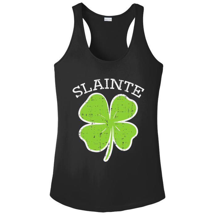 St Patricks Day Slainte Shamrock Saint Irish Ladies PosiCharge Competitor Racerback Tank