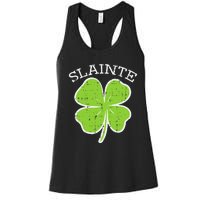 St Patricks Day Slainte Shamrock Saint Irish Women's Racerback Tank