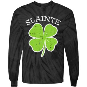 St Patricks Day Slainte Shamrock Saint Irish Tie-Dye Long Sleeve Shirt