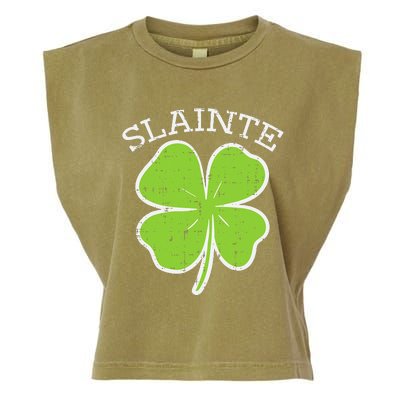 St Patricks Day Slainte Shamrock Saint Irish Garment-Dyed Women's Muscle Tee