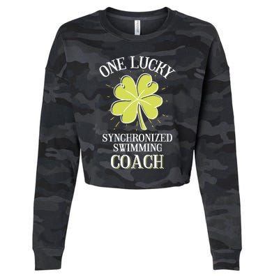 St Patricks Day Cute Gift Lucky Synchronized Swimming Coach Gift Cropped Pullover Crew