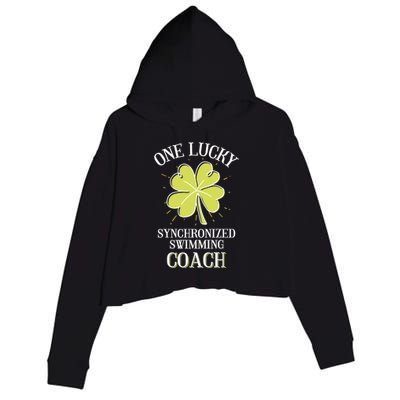 St Patricks Day Cute Gift Lucky Synchronized Swimming Coach Gift Crop Fleece Hoodie