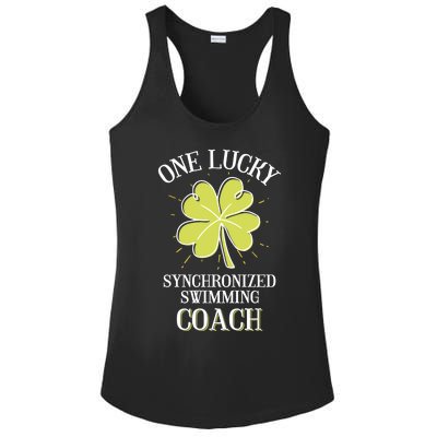 St Patricks Day Cute Gift Lucky Synchronized Swimming Coach Gift Ladies PosiCharge Competitor Racerback Tank