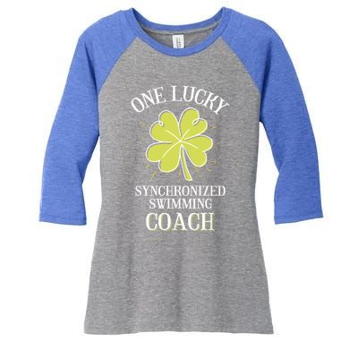 St Patricks Day Cute Gift Lucky Synchronized Swimming Coach Gift Women's Tri-Blend 3/4-Sleeve Raglan Shirt