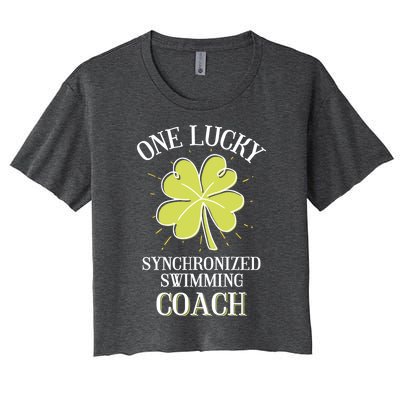 St Patricks Day Cute Gift Lucky Synchronized Swimming Coach Gift Women's Crop Top Tee