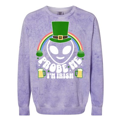 St Paddys Day I'm Irish Funny St Patricks Day Alien Colorblast Crewneck Sweatshirt