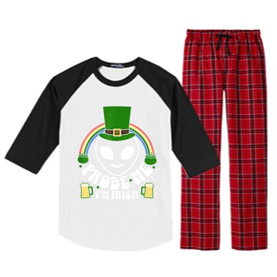 St Paddys Day I'm Irish Funny St Patricks Day Alien Raglan Sleeve Pajama Set