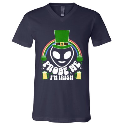 St Paddys Day I'm Irish Funny St Patricks Day Alien V-Neck T-Shirt