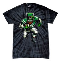 St Patrick's Day Leprechaun Football Player Irish Tie-Dye T-Shirt