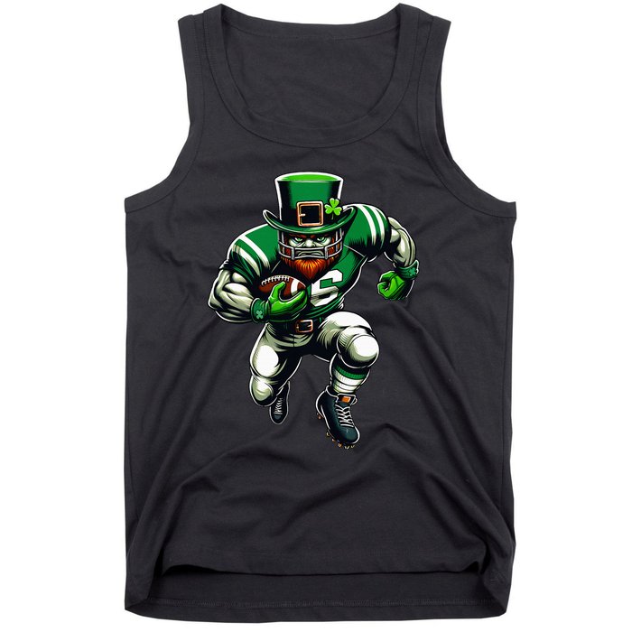 St Patrick's Day Leprechaun Football Player Irish Tank Top