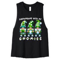 St Patricks Day Shenanigans With My Gnomies Women's Racerback Cropped Tank