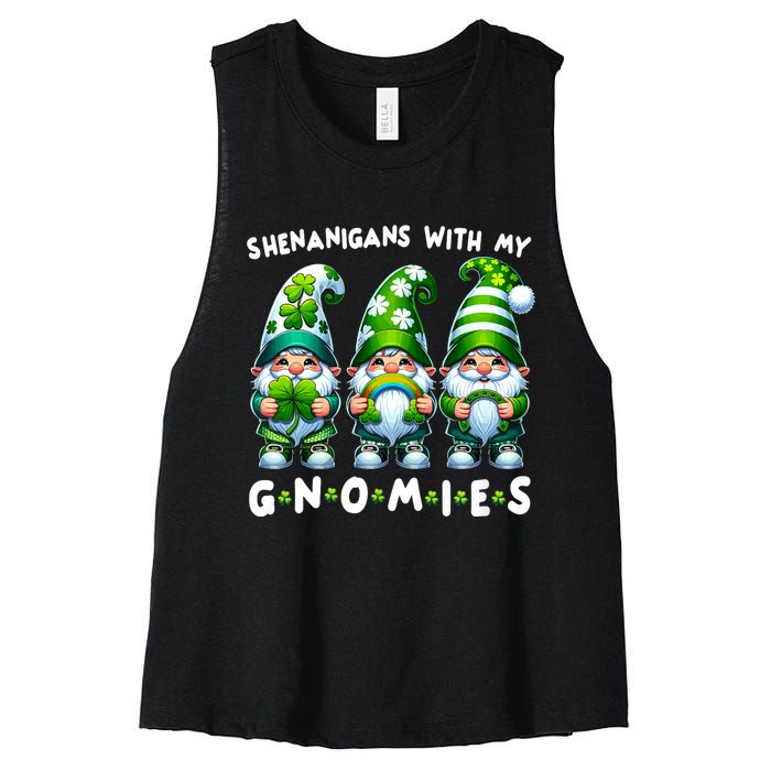 St Patricks Day Shenanigans With My Gnomies Women's Racerback Cropped Tank