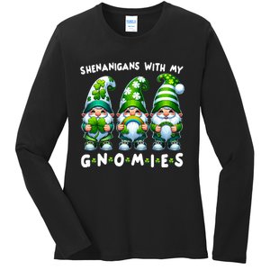 St Patricks Day Shenanigans With My Gnomies Ladies Long Sleeve Shirt