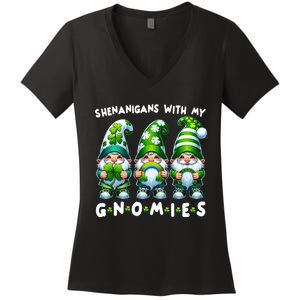 St Patricks Day Shenanigans With My Gnomies Women's V-Neck T-Shirt